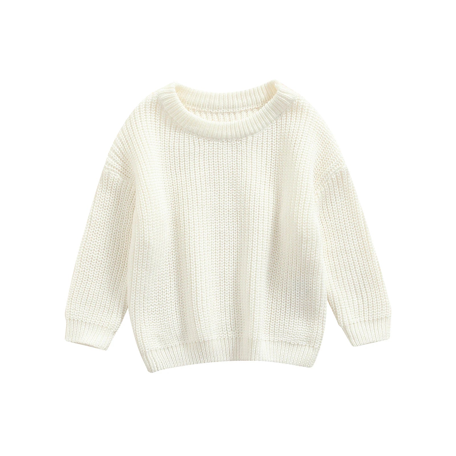 MISOWMNJOY Children Boy Girl Knit Sweater for Winter Kids Clothes Causal Solid Color Long Sleeve Pullover Tops Toddler Jumpers