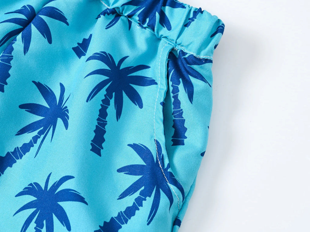 Summer new Zhongda children's casual shorts boys and girls fashion printed coconut multi-color thin beach pants