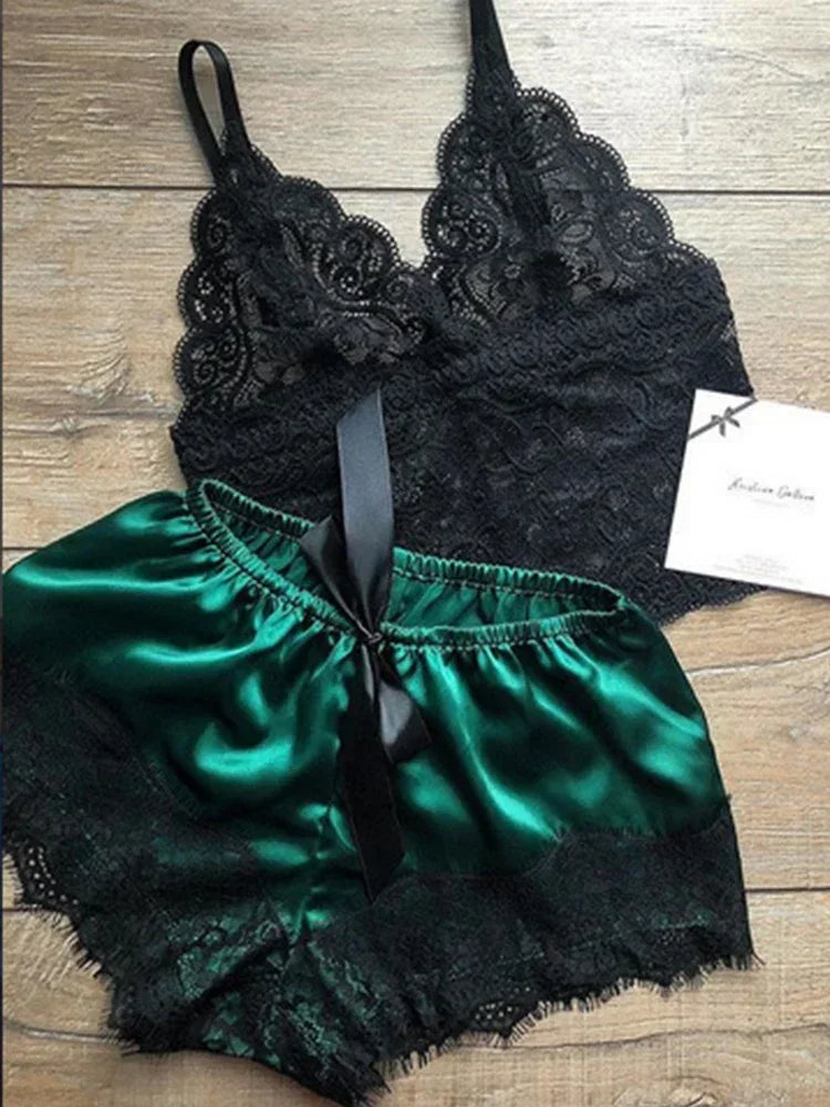 Women’s Lace V-Neck Pajama Set