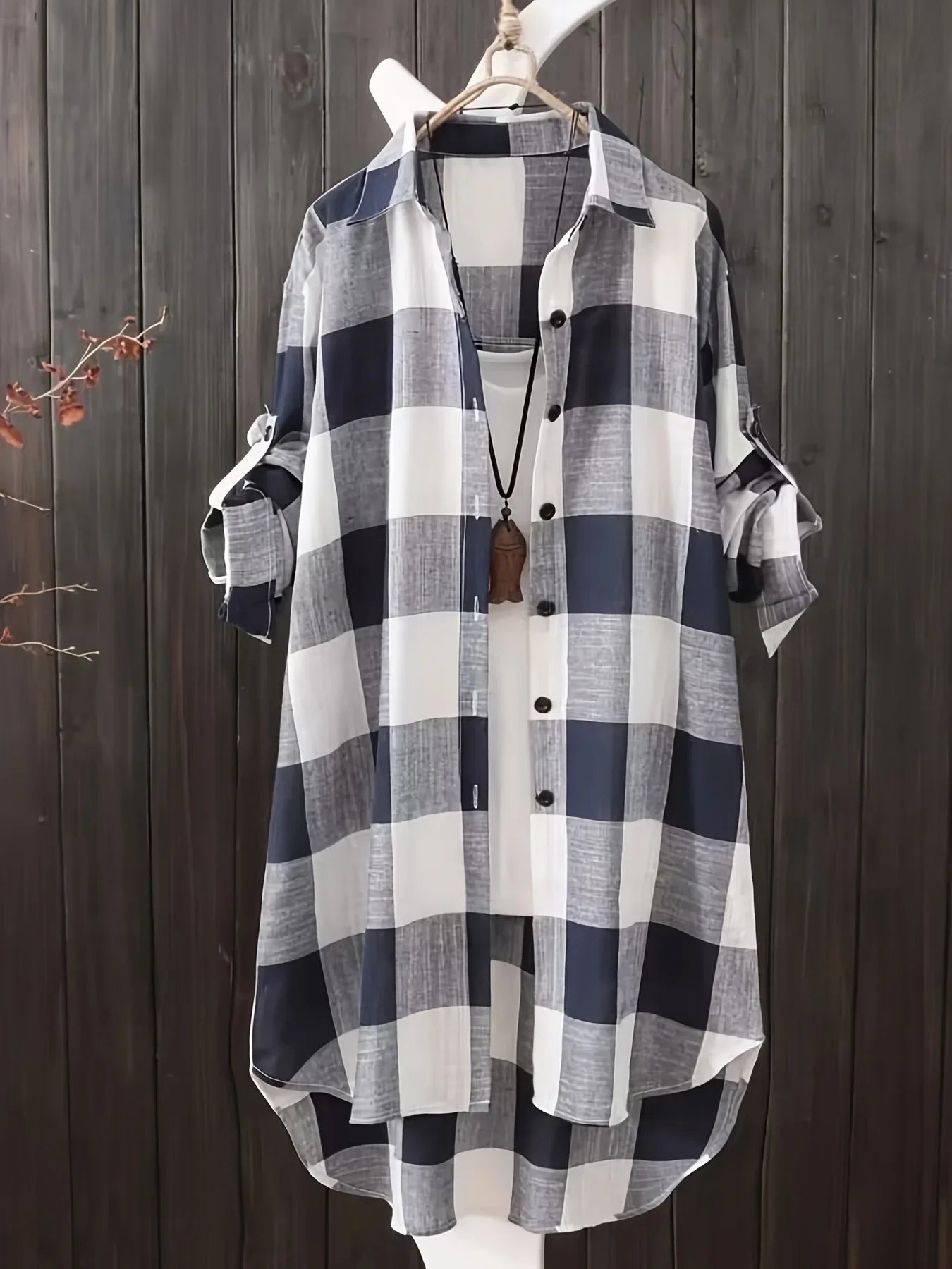 Plus Size Women's Blouses 2025 New Loose Vintage Stripe Plaid Shirt Lightweight Long Sleeve Travel Wear Elegant Top Korean Style