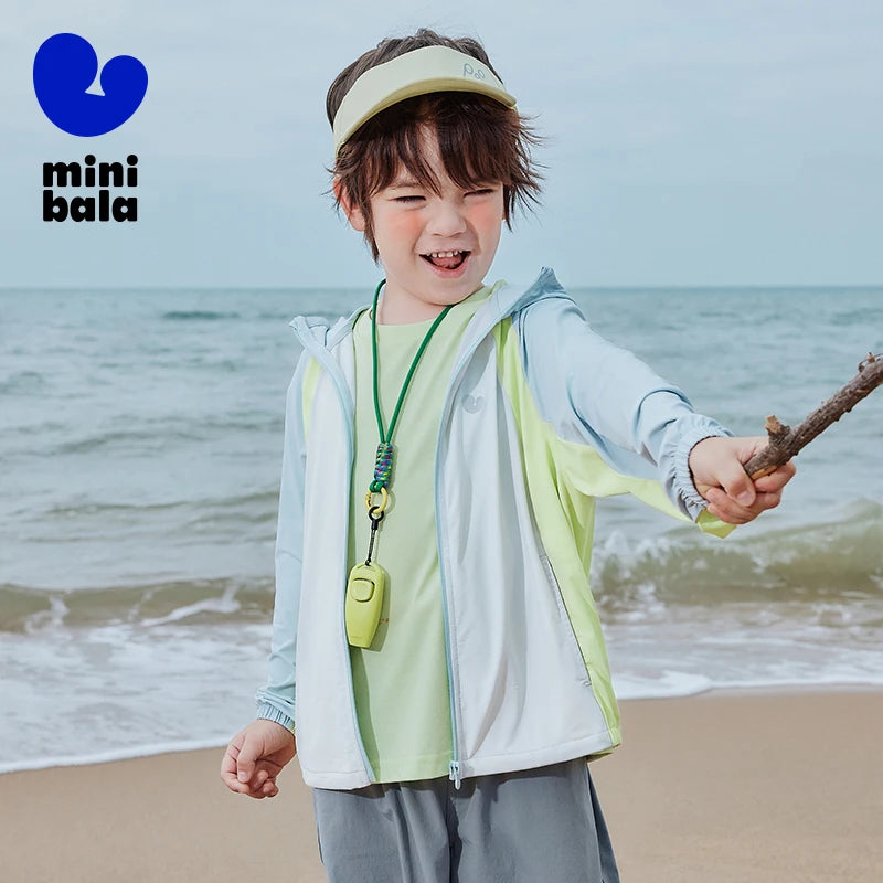 Mini Bala Boys Girls UPF50+ Cool Touch Sun Protection Jacket Lightweight Summer Baby Protective Outerwear