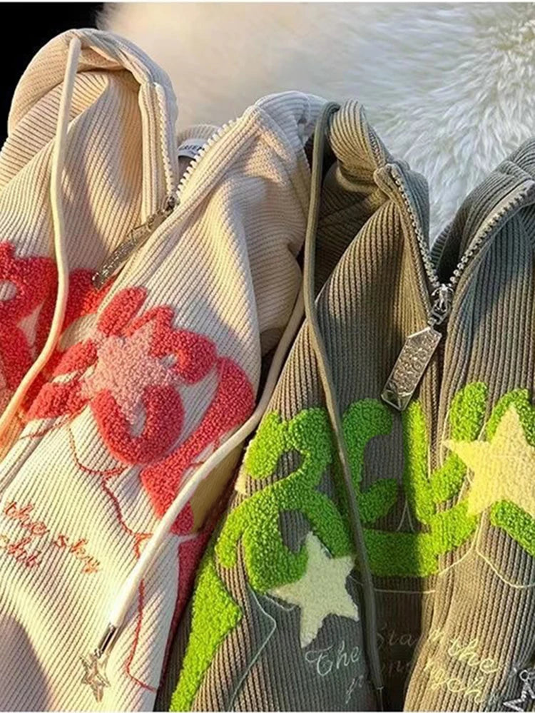 Women’s Embroidered Zip-Up Hoodie