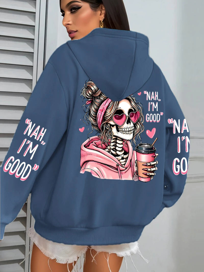 Women’s Funny Print Multicolor Hoodie