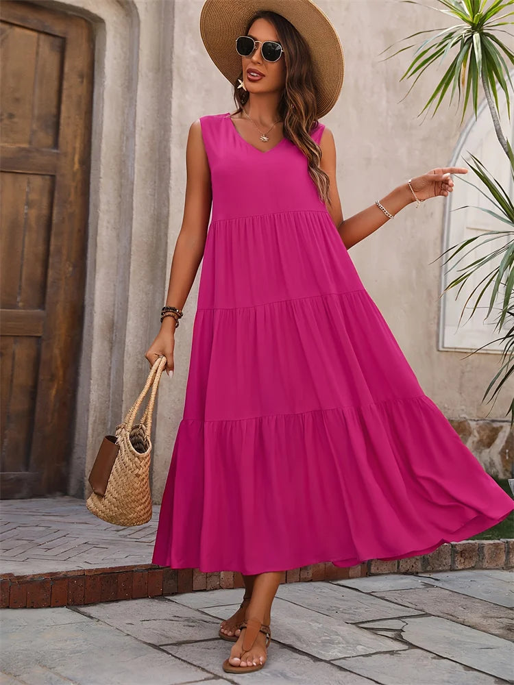 2026 Women Dress Summer Casual Brand Vacation Holiday Beach