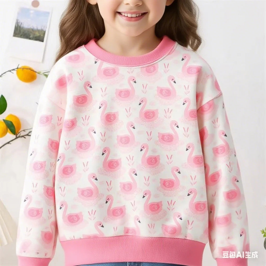 Girls' Sweater Thickened Autumn/Winter New Fashionable Versatile Children's Knitted Sweater Girls' Top Sweet and Cute