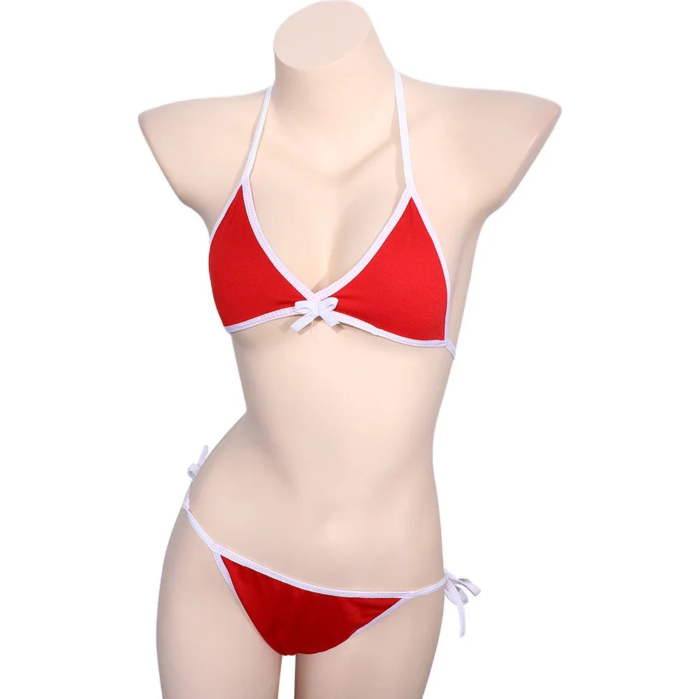 Contrast Binding Triangle Bikini Swimsuit Women Two Piece Swimwear 2023 Bikini Set Summer Beachwear