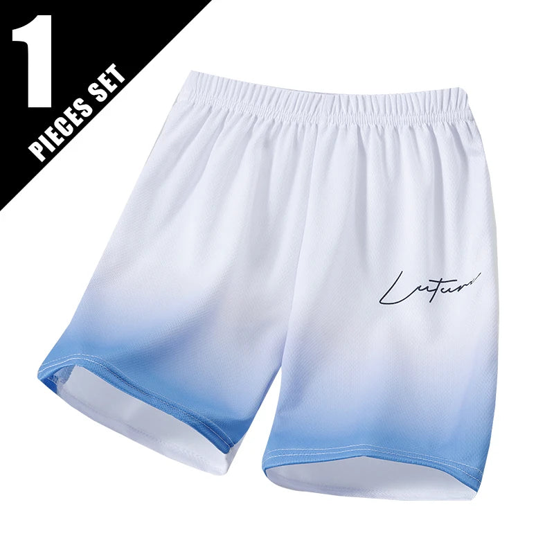 1/3 Pieces cChildren's Summer Gradient Tie Dye Fashionable Casual Shorts Boys' Loose Sports Elastic Pants Girls' Versatile Pants