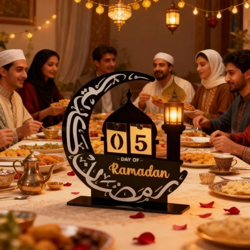 2026 DIY Eid Acrylic Countdown Calendar Ramadan Gifts and Ornaments for Kids Muslim Festival Party Decorations for Home Decor
