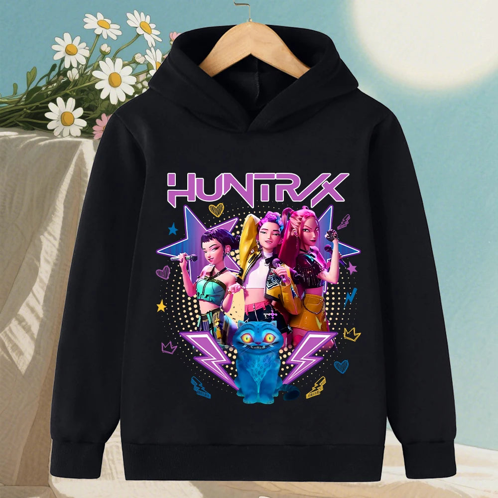 KPop Devil Hunter Korean Wave Girls' Clothes Boys' Hoodies Warm Kids Trendy Fashionable and Casual Autumn and Winter Sweaters