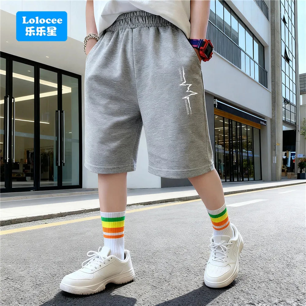 3-14years Boys Summer Shorts Kids Short Sport Cotton Sweatpants Youth Boys Knee Length Pants Teenage Sport Shorts EJCK1