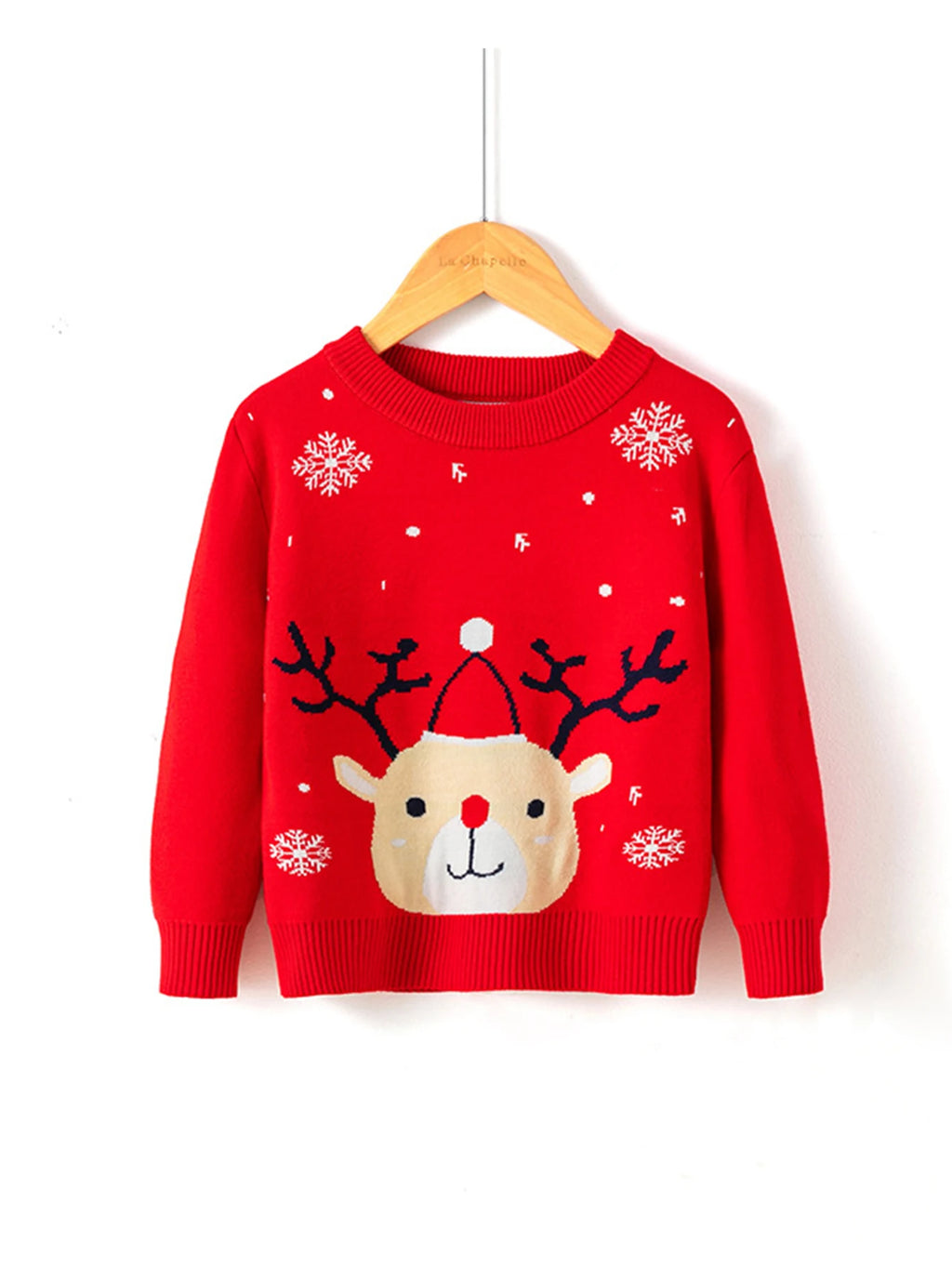Christmas Girls' Sweater Red Long Sleeve Round Neck Santa Claus Pattern Outdoor Leisure Autumn/Winter Sweater