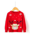Christmas Girls' Sweater Red Long Sleeve Round Neck Santa Claus Pattern Outdoor Leisure Autumn/Winter Sweater