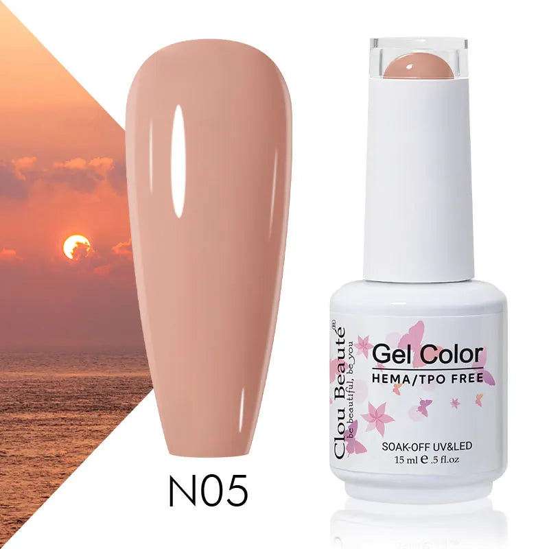 Clou Beaute 56 Colors Gel Nail Polish Pastal Pink Green Lavender UV Nail Gel Soak Off UV Varnish Macaron Gel Paint 15ml Nail Art