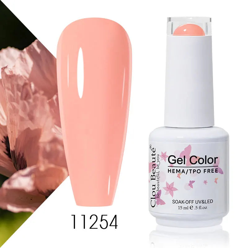 Clou Beaute 56 Colors Gel Nail Polish Pastal Pink Green Lavender UV Nail Gel Soak Off UV Varnish Macaron Gel Paint 15ml Nail Art