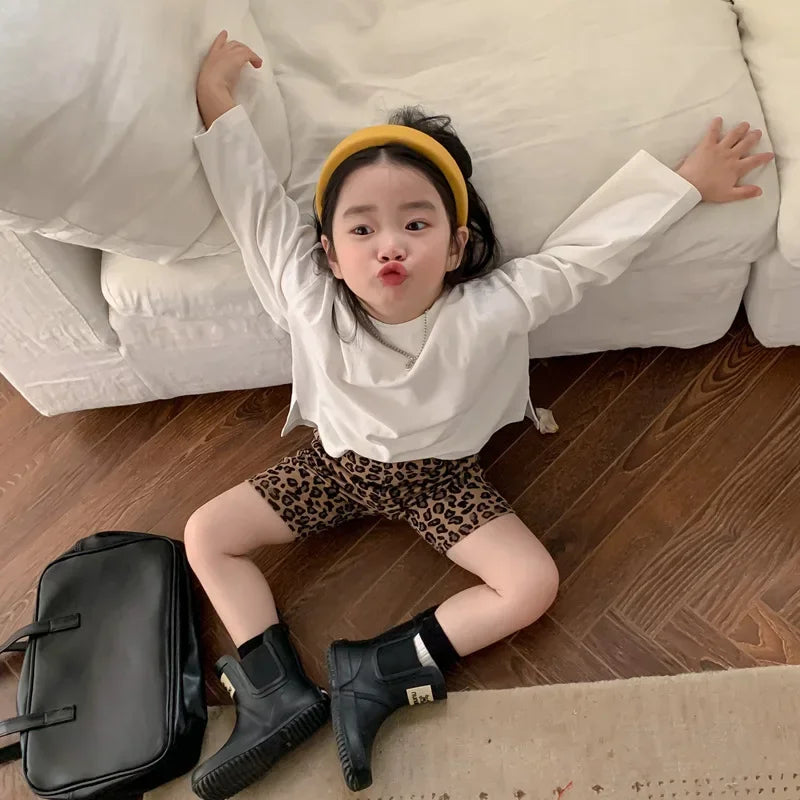 Kids Shorts Leopard Print Leggings Yoga Stretch Pants Kids Clothes for Girls Boys  Shorts for Girls