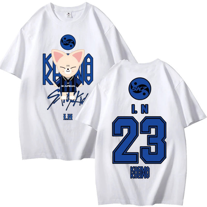 2025 KPOP skz Concert Peripheral Combination Peripheral Printed Summer Short-sleeved T-shirt Pure Cotton Loose