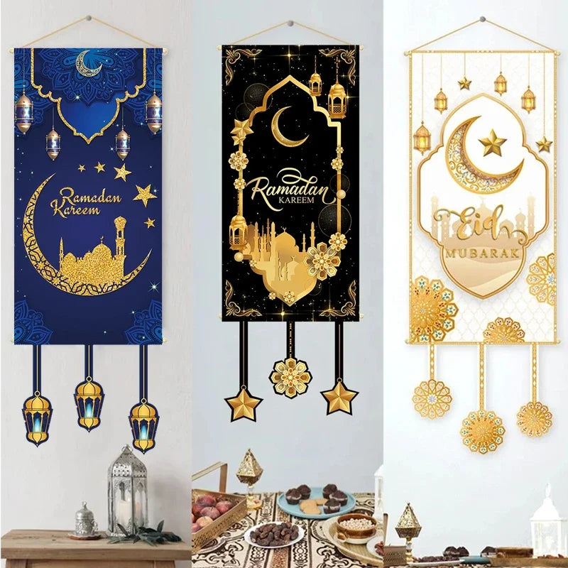 Ramadan Kareem Hanging Flag Ramadan Decoration 2026 For Home Eid Mubarak Ramadan Kareem Islamic Muslim Party Eid Al Adha Gifts
