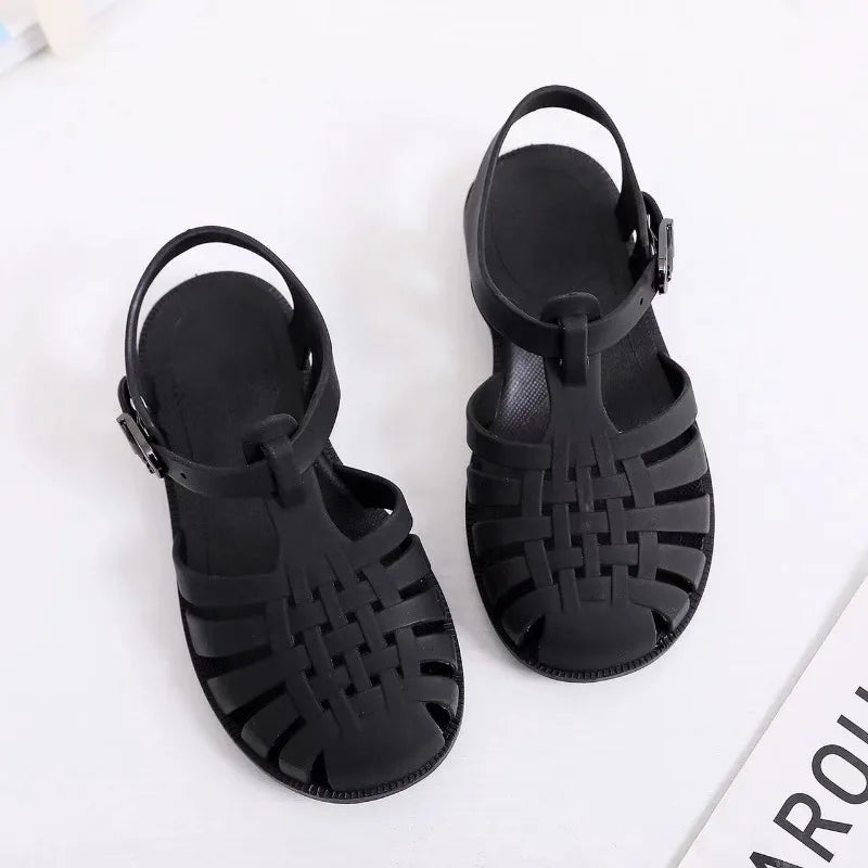 Child Beach Shoes for Sea Summer Girls Gladiator Sandals Baby Soft Non-slip Princess Jelly Shoes Boy Roman Flip-flops