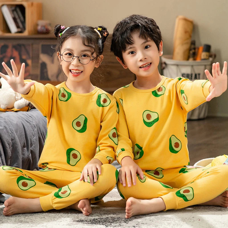 Toddler Boys Pajamas Sets for Teenagers 2 to 3 4 5 6 7 8 9 10 11 12 13 14 Years Autumn Winter Cotton Green Dinosaur Kids Pijamas