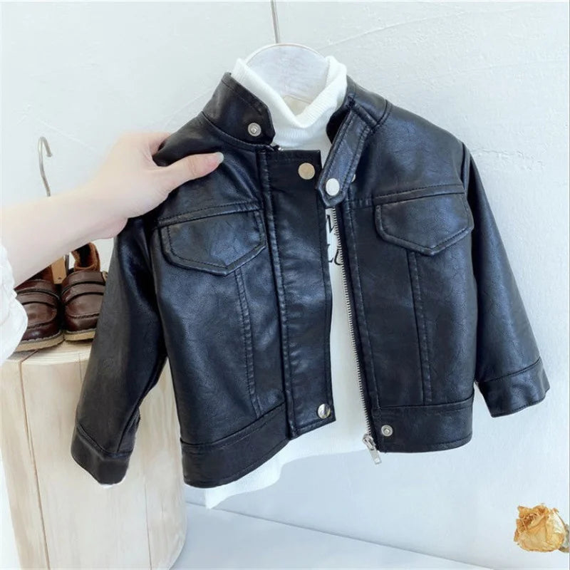Boys Handsome Leather-Look Jacket