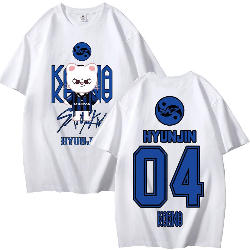 2025 KPOP skz Concert Peripheral Combination Peripheral Printed Summer Short-sleeved T-shirt Pure Cotton Loose