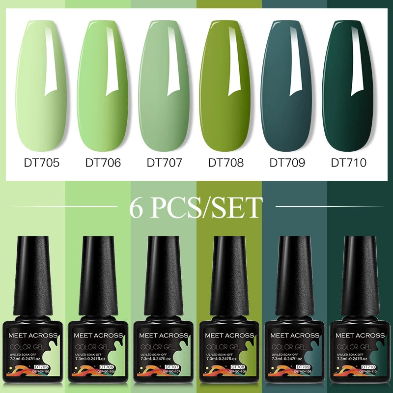 6pc Nail Gel Polish Set DIY Nail Art Semi Permanent UV LED Gel Kit For Nails Decoration Manicure Soak Off Painting Vernis Design