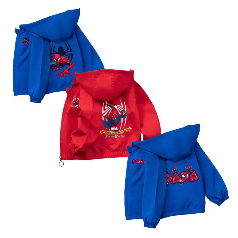 Kids Spiderman Waterproof Hoodie Jacket