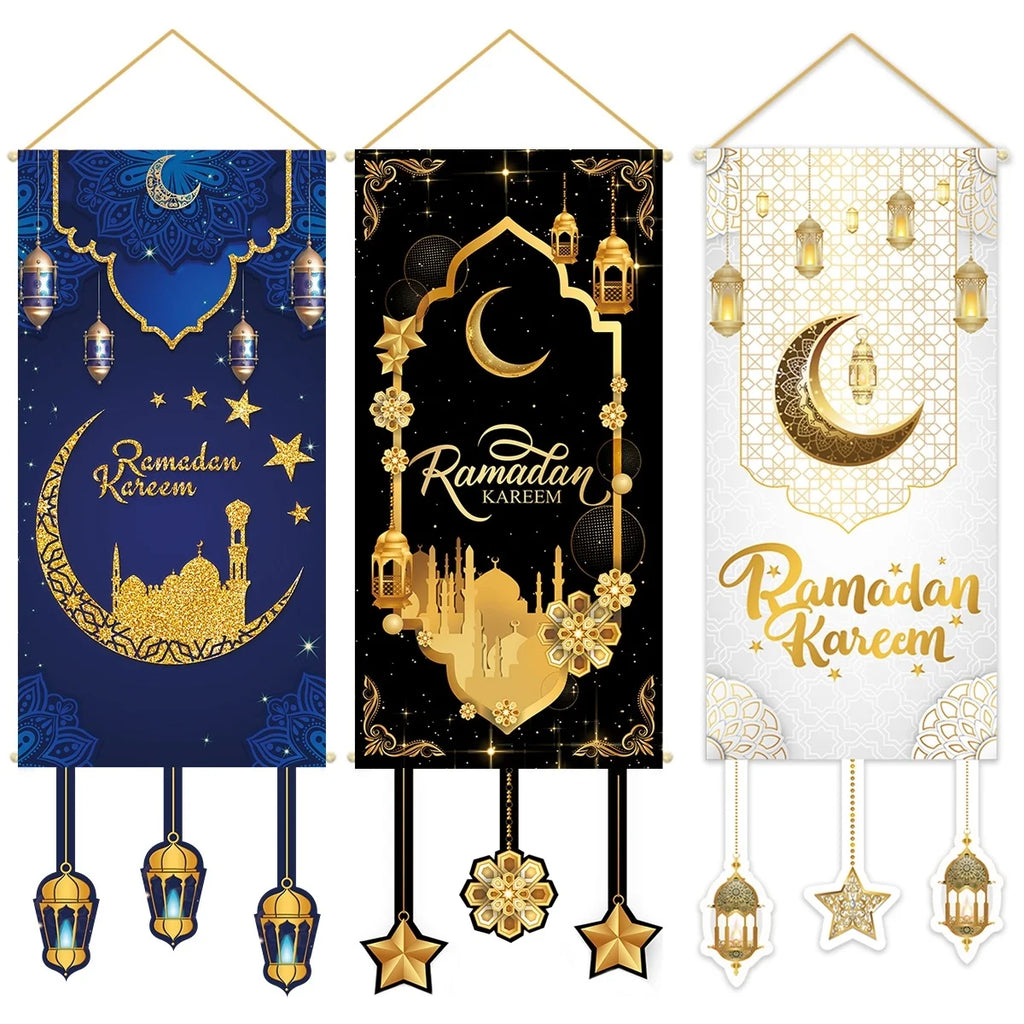 Ramadan Kareem Hanging Flag Ramadan Decoration 2026 For Home Eid Mubarak Ramadan Kareem Islamic Muslim Party Eid Al Adha Gifts