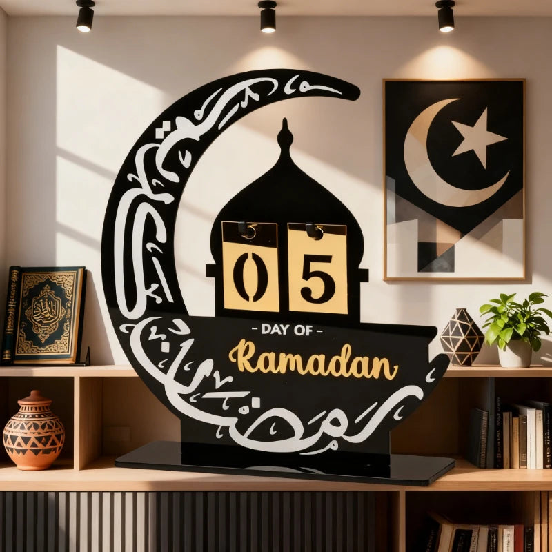 2026 DIY Eid Acrylic Countdown Calendar Ramadan Gifts and Ornaments for Kids Muslim Festival Party Decorations for Home Decor