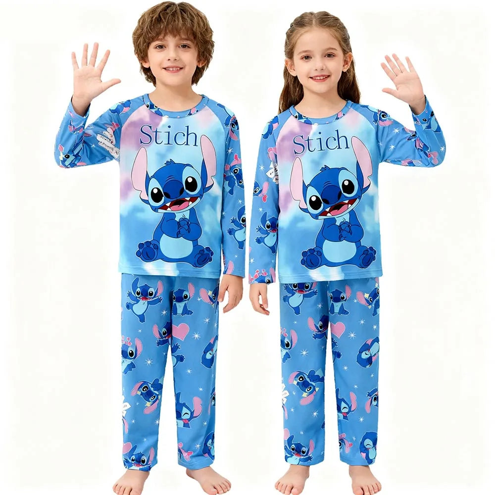 Kids Stitch Pajamas 2pcs/set for Boys Girls Home Wear Kids Casual Sleepwear Long Sleeve Pajamas Bottoms Suit Cute Gifts