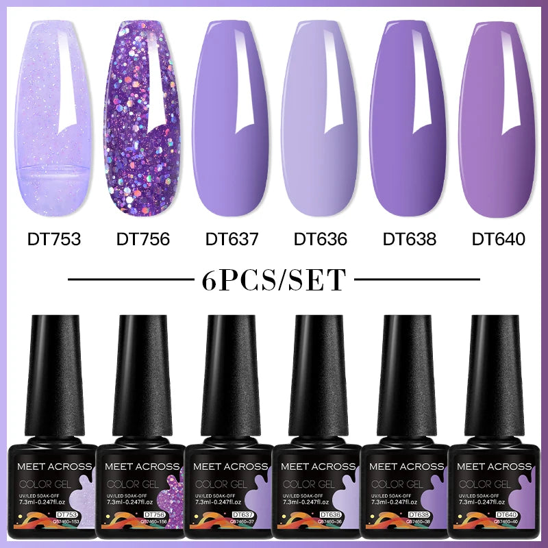 6pc Nail Gel Polish Set DIY Nail Art Semi Permanent UV LED Gel Kit For Nails Decoration Manicure Soak Off Painting Vernis Design