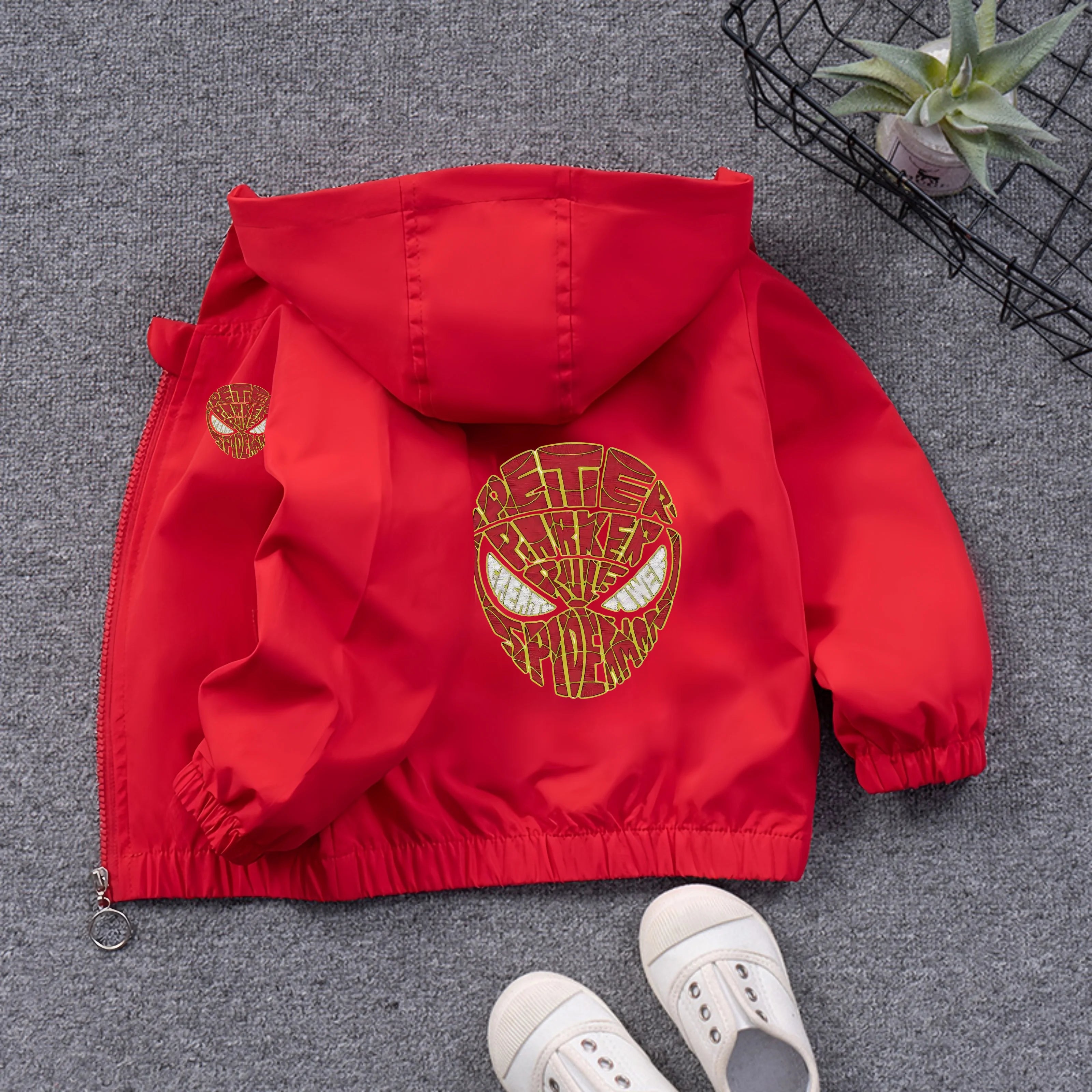 Kids Spiderman Waterproof Hoodie Jacket