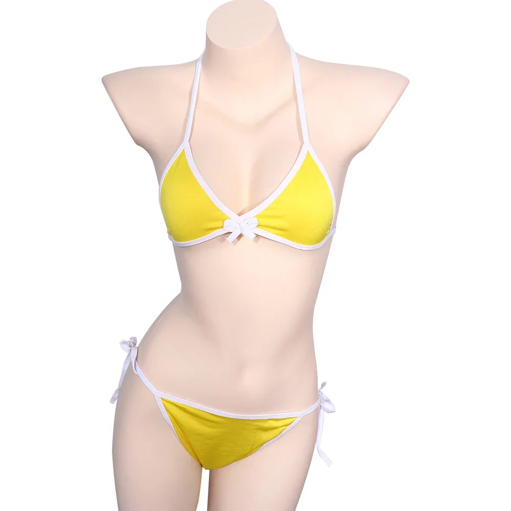 Contrast Binding Triangle Bikini Swimsuit Women Two Piece Swimwear 2023 Bikini Set Summer Beachwear