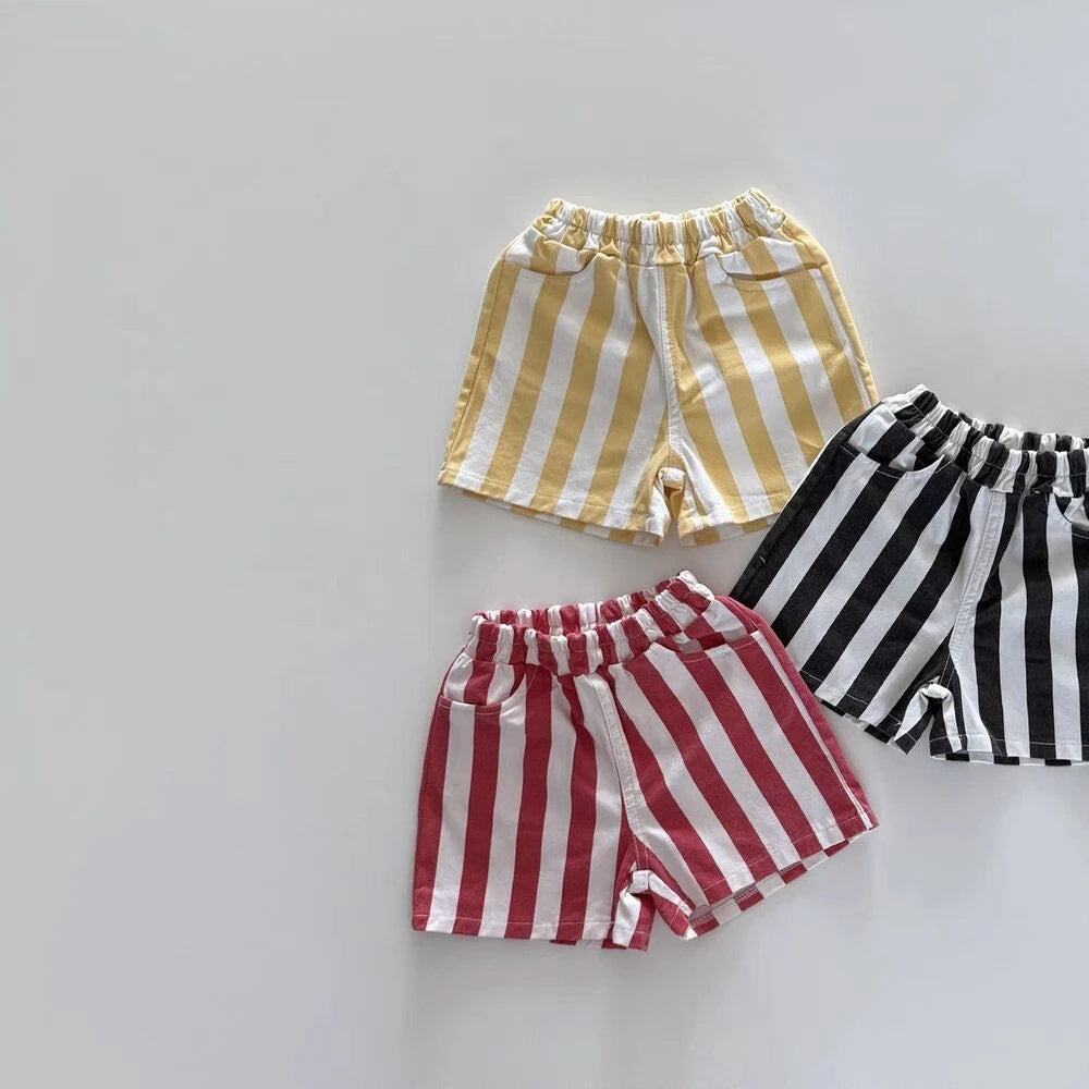 K2630 Korean Style Soft Casual Fashionable Short Pants for Boys And Girls Cute And Trendy Children's Clothing New 2025 Model