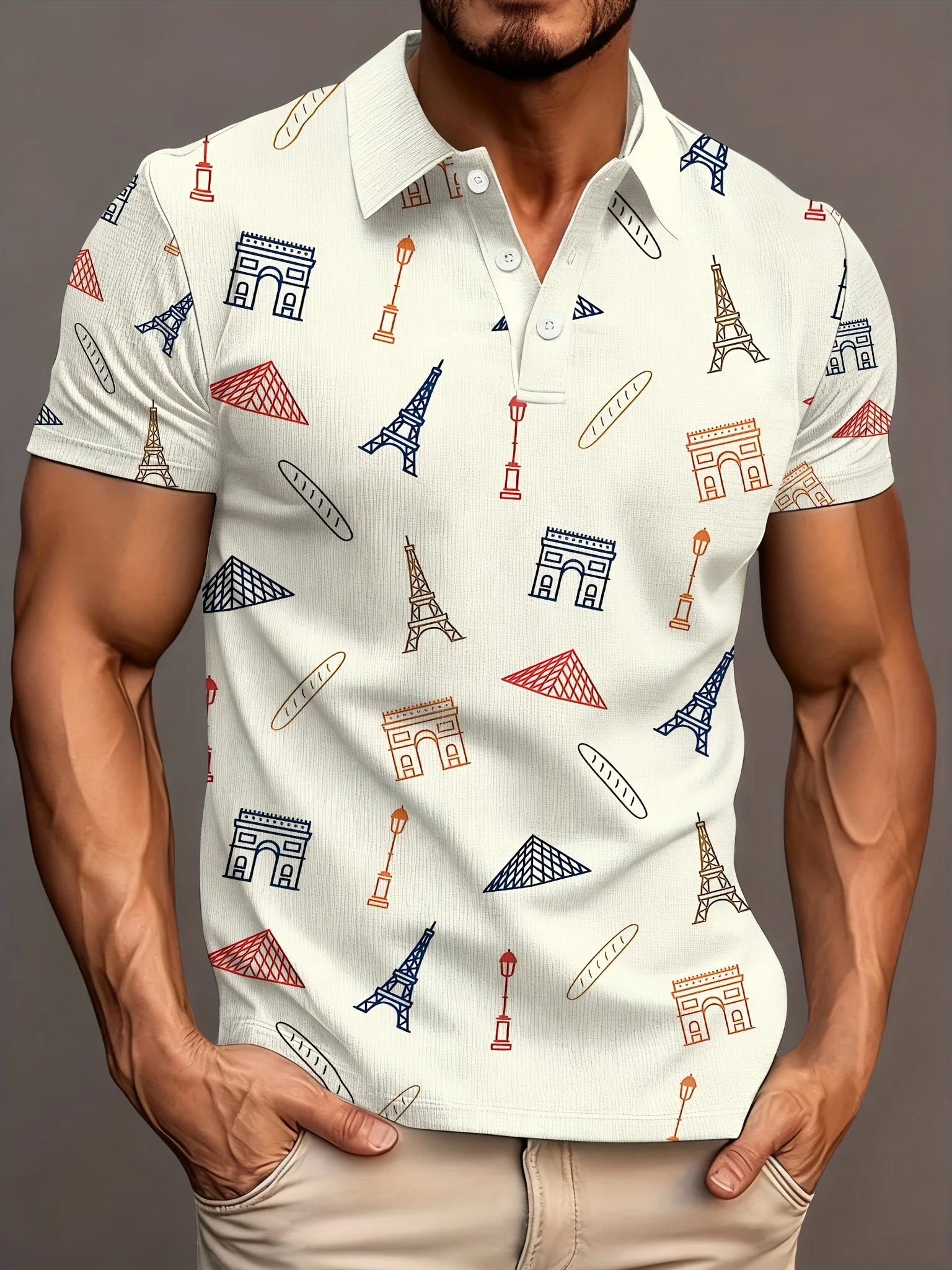 Famous Landmark - POLO Soft, Lightweight, Breathable BOSTON Daily Casual Top, 100% Polyester Fiber Minimalist and Trendy