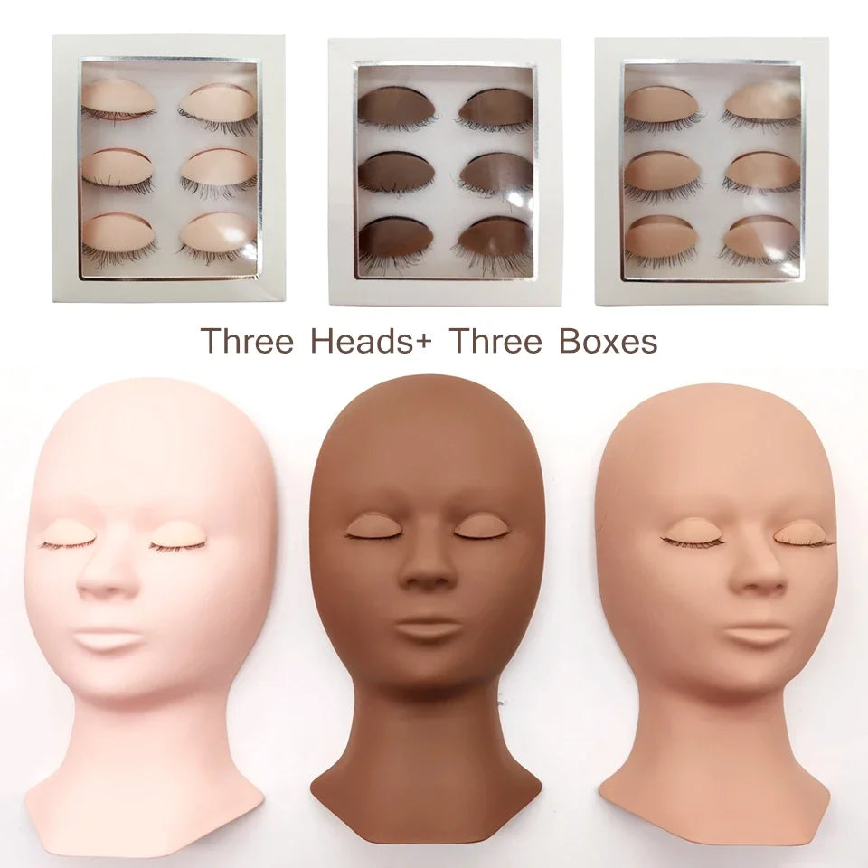 Lashprofessor Mannequin Head For Eyelash Extension With Practice Silicone Mannequin Head Lashes Extension Cosmetic Model Supplie