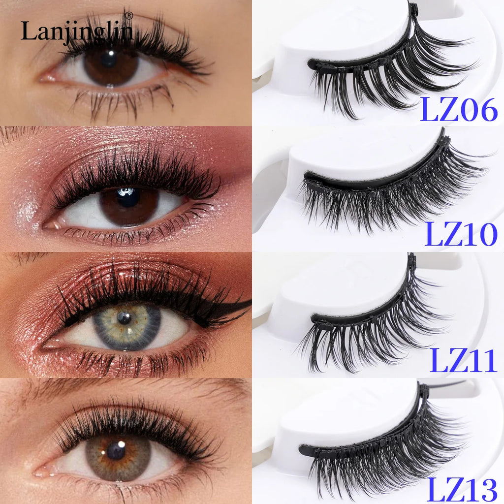 3D Magnetic False Eyelashes Tweezer Set Reusable Natural Eyelashes Mink False Lash Professional Eyelash Extension Makeup Tool