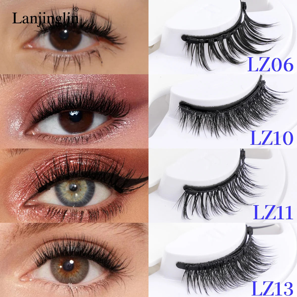 3D Magnetic False Eyelashes Tweezer Set Reusable Natural Eyelashes Mink False Lash Professional Eyelash Extension Makeup Tool