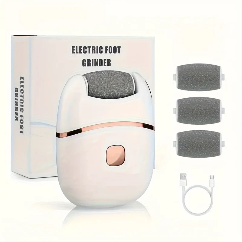 Rechargeable Electric Foot Grinder for Thick Faux Leather USB Personal Care Tool with Interchangeable Heads Grooming Tool