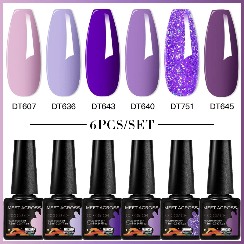 6pc Nail Gel Polish Set DIY Nail Art Semi Permanent UV LED Gel Kit For Nails Decoration Manicure Soak Off Painting Vernis Design