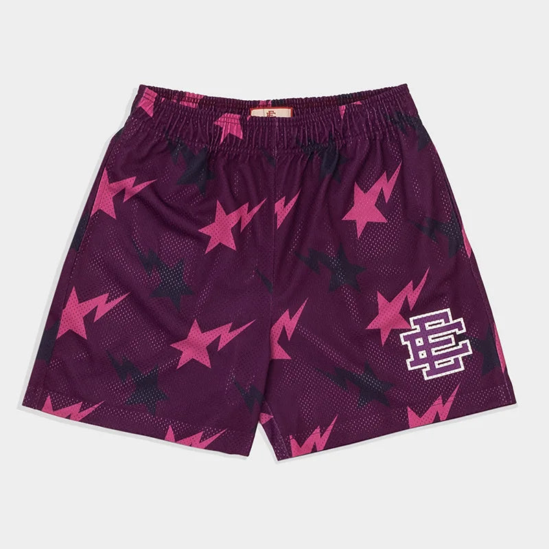 Summer Eric Emanuel EE Basic Mesh Short Classic Floral Printed Gym Shorts Men's Gym Basketball Sports Beach Men Shorts