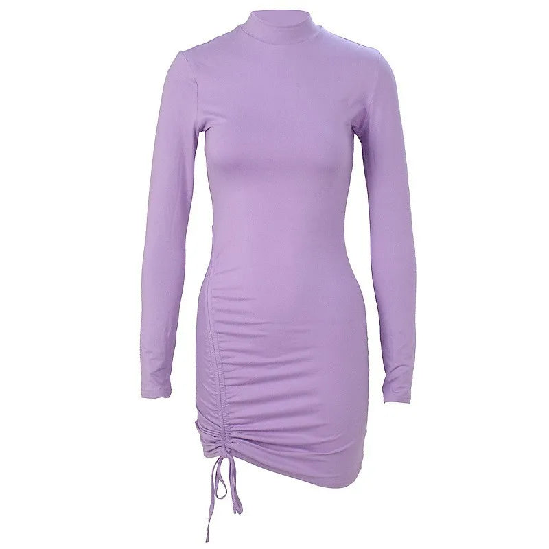 Elegant Lace-Up Bodycon Mini Dress