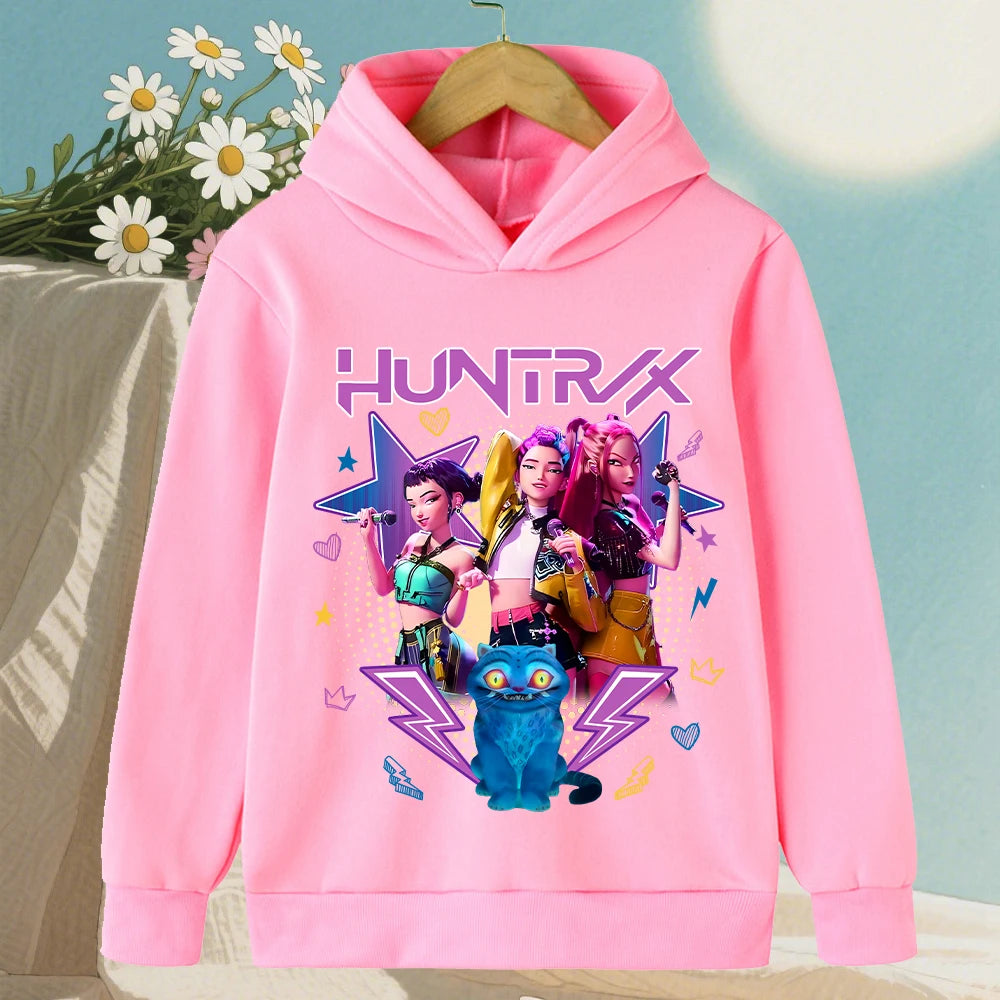 KPop Devil Hunter Korean Wave Girls' Clothes Boys' Hoodies Warm Kids Trendy Fashionable and Casual Autumn and Winter Sweaters