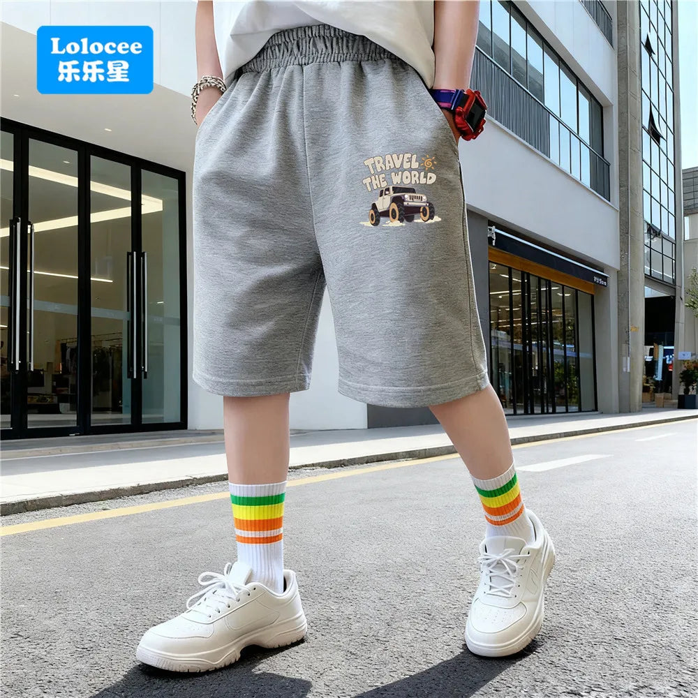 3-14years Boys Summer Shorts Kids Short Sport Cotton Sweatpants Youth Boys Knee Length Pants Teenage Sport Shorts EJCK1