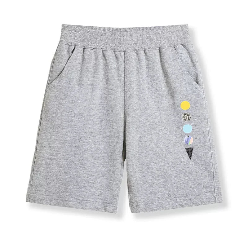Boys New Summer Trousers Solar System Design Sports Shorts Children Loose Cotton Short Pants 3-14Y Unisex Clothes