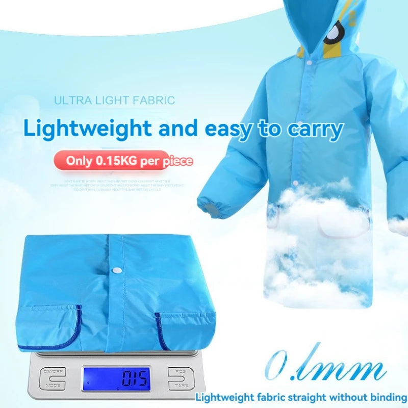 Boys Girls Rain Coat with Pocket Cartoon Animal Raincoat Kids Stylish Waterproof Rain Jacket Toddler Children Rain Poncho