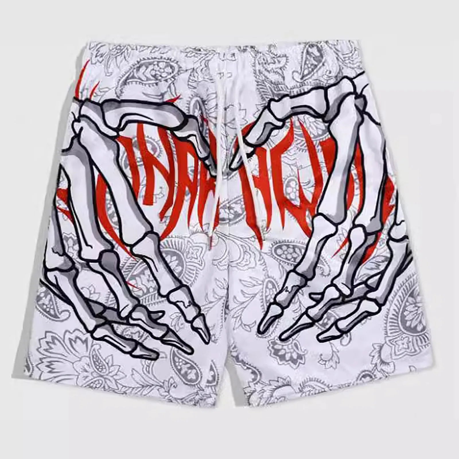 Elastic Waist Jogging Shorts Swim Trunks Board Shorts Summer New Beach Shorts With Hand 3D Print Y2k Shorts For Men