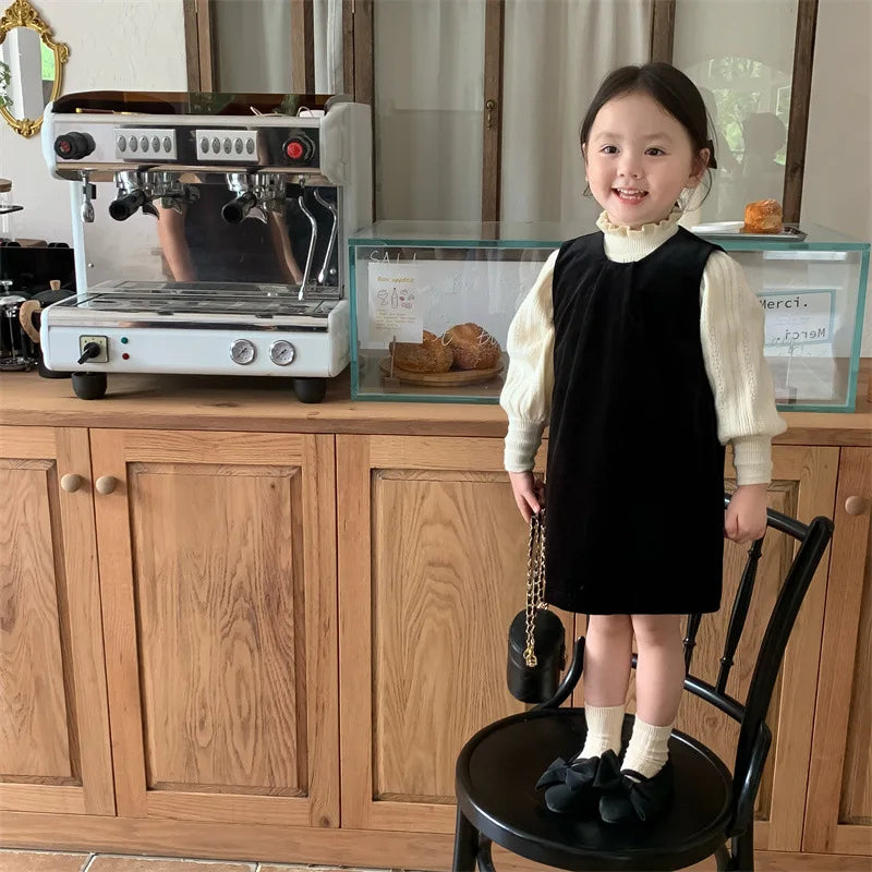 Girls Sweater Autumn Winter Rabbit Velvet Lace Bubble Sleeves Knitted Wool Soft Comfortable Sweet and Cute Daily Temperament