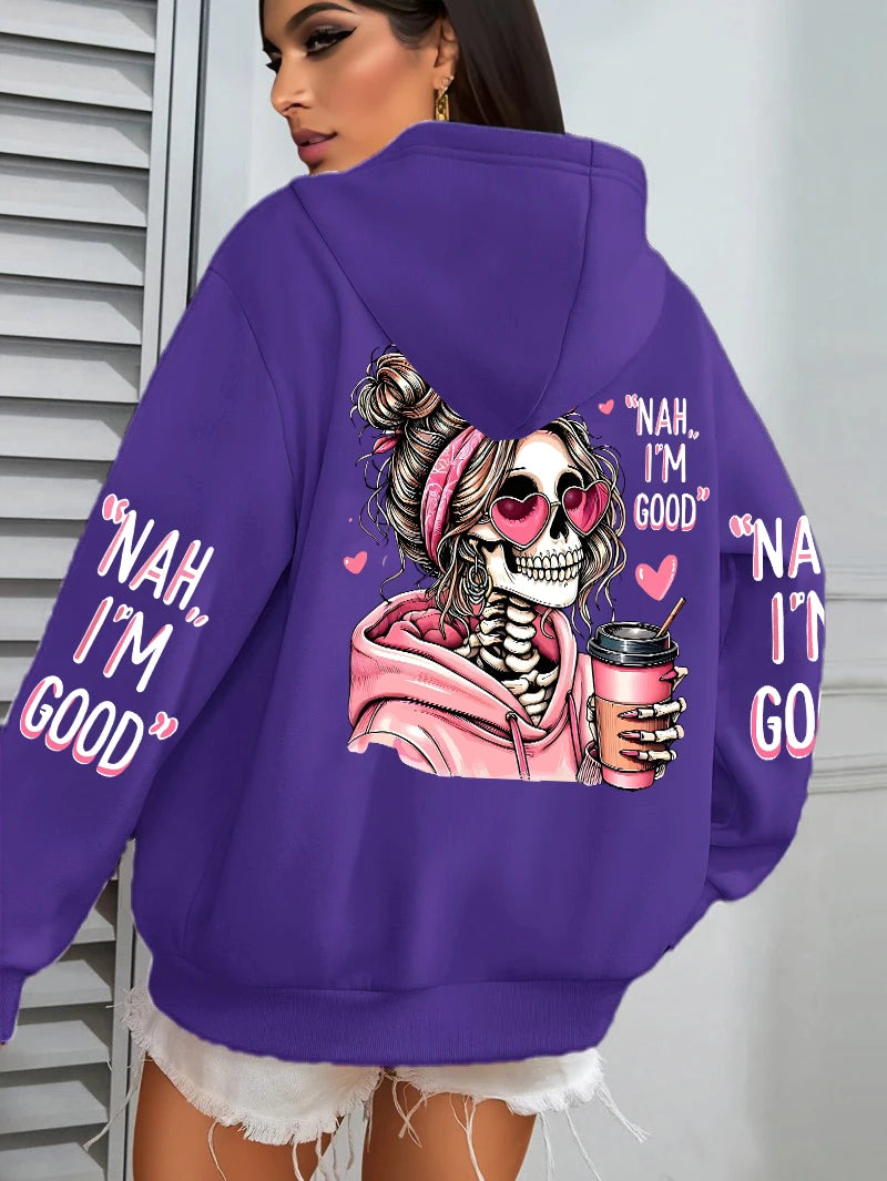 Women’s Funny Print Multicolor Hoodie