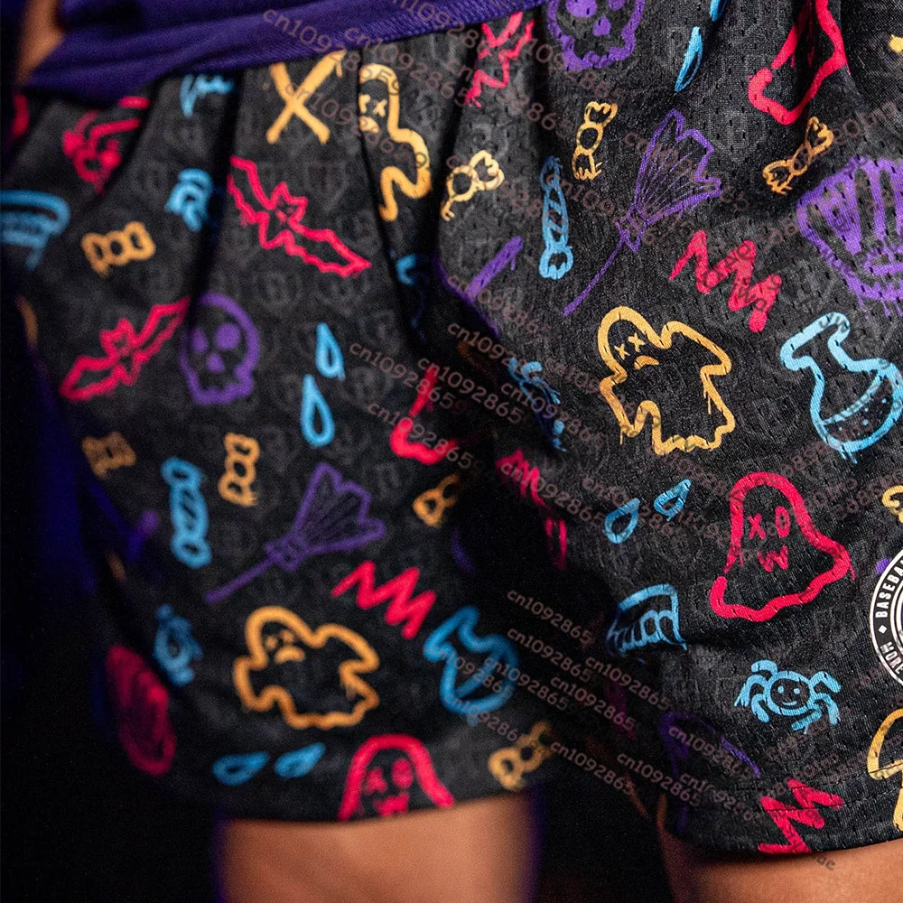 2025 New Autumn/Winter Men Women Kids Fashion Sweatpants Loose Shorts Halloween Bat Ghost Pattern BASEBALL LIFESTVLE 101 Shorts